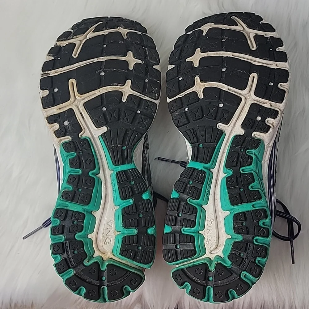 BROOKS Ghost 7 Gray Teal Lace Up Running Athletic Active Performance Sneaker 9.5